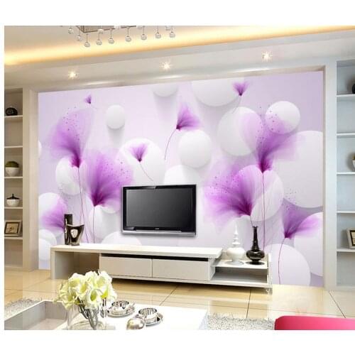 Wall mural photo wallpaper Purple lily flowers Romantic photo wallpaper for walls Home Decoration