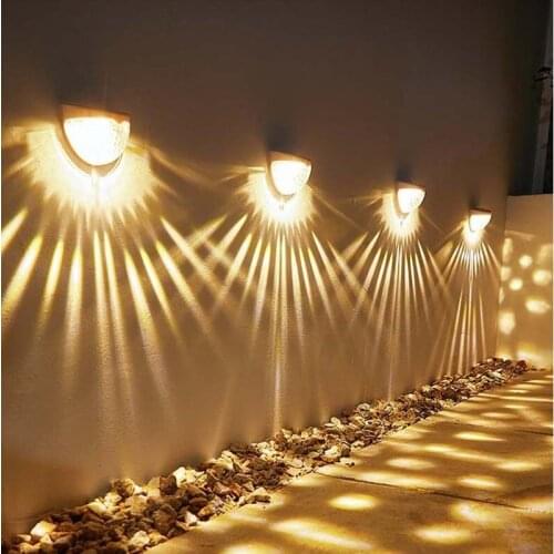 New Led Solar Light Staircase Wall Light Solar Shadow Solar Wall Lights Outdoor Garden Decoration Holiday Party Decor