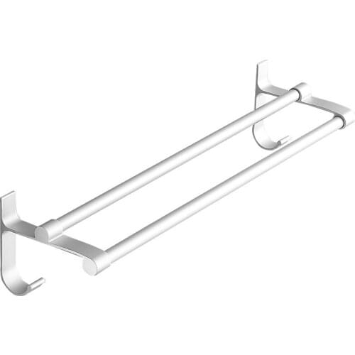 Danle Towel Bar Perforated Toilet Space Aluminum Wall-mounted Bathroom Hanger Black Double Rod Single Rod Towel Bar