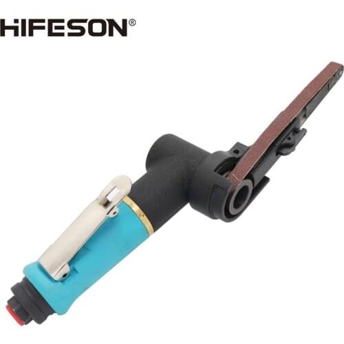 HIFESON Pneumatic Sanding Belt Machine 1" 10*330mm for Grinding and Polishing Iron Plate Wood Plastic