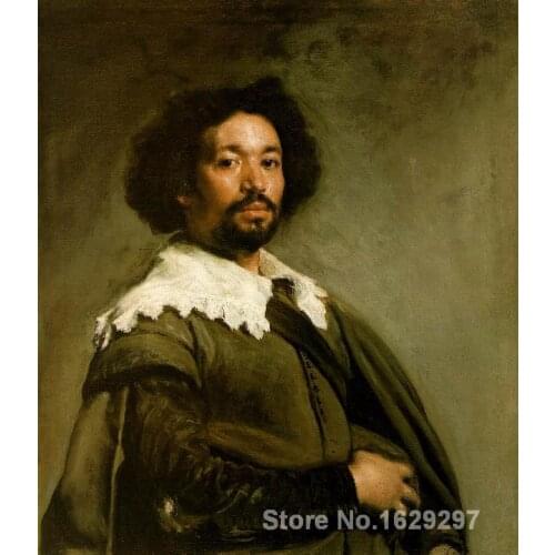 Portrait of Juan de Pareja by Diego Velazquez Canvas art Painting High quality Hand painted