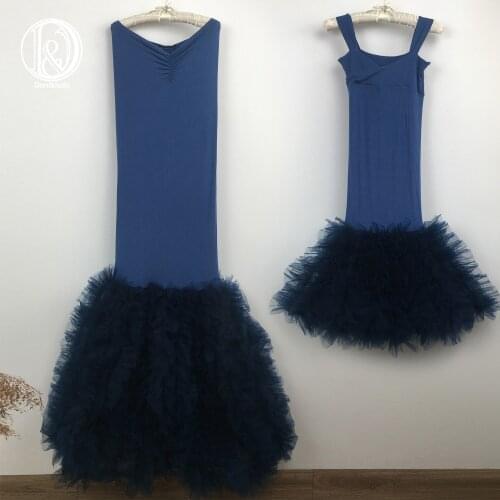 Don&Judy Puffy Tulle Mommy & Me Dress Set 4-8 Years Kids Girl Dress for Mother and Daughter Pregnant Photo Shoot Party Prom Gown