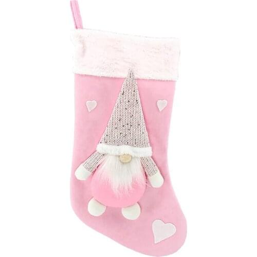 Santa Claus Christmas Stocking Fireplace Hanging Socks Christmas Candy Gift Socks Christmas Party Home Decor