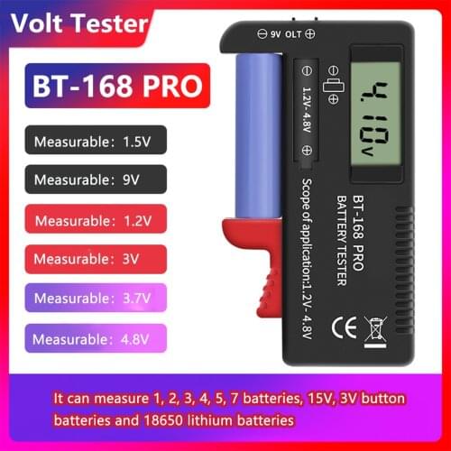 Hot!BT-168 PRO Digital Battery Capacity Tester for 18650 14500 Lithum 9V 3.7V 1.5V Cell C D Batteries Tester M05 20 Dropship