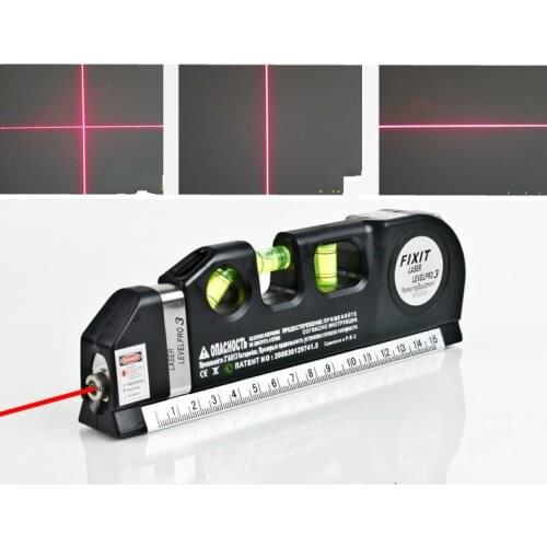 Laser Level Horizon Vertical Measure 8FT Aligner Standard and Metric Rulers Multipurpose Measure Level Laser