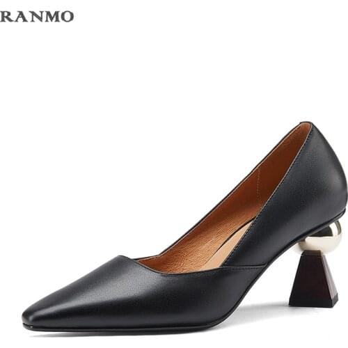 Vintage Bride Heels Shoes Woman Heels 2021 Spring Genuine Leather High Heels Pumps for Women Party Basic Women Shoes Shoes Women