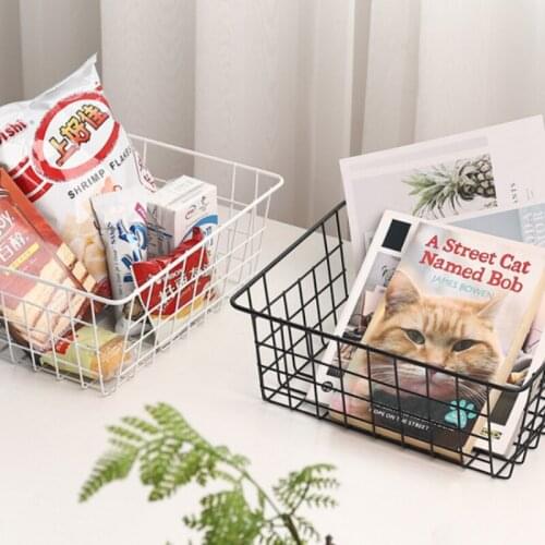 Iron Art Wire Wrought Laundry Baskets Household Kitchen Bathroom Toy Makeup Organizer Food Fruit Storage Holder Bread Box