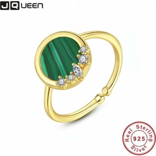 JQUEEN 925 Sterling Silver Round Rings Women Female Inlaid Cubic Zirconia Geometric Zircon Wedding Rings Bridal Jewelry