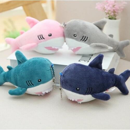 15cm Lovely Simulation Shark Plush Pendant Toy Soft Cartoon Whale Stuffed Doll Backpack Keychain Bag Pendant Kids Birthday Gifts