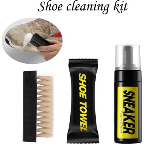 Small white shoe cleaner standard sports shoes cleaning kit shoe polishing artifact disposable sports shoes cleaning spray
