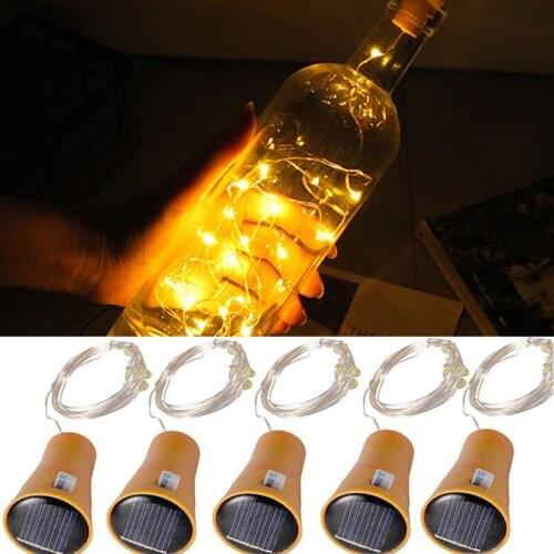 3PCS Solar String Light Bottle Stopper 2m 20leds Cork Shaped Wine Bottle Lights Decoration for Alloween Christmas Holiday Party