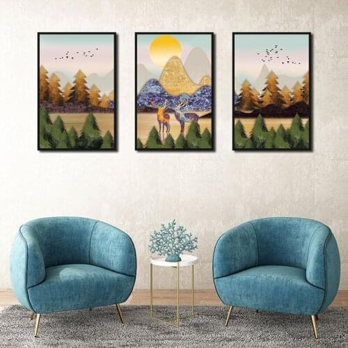 Abstract Wall Art Colorful Watercolors Scenery Paintings Nordic Canvas Posters Prints Living Room Bedroom Corridor Decoration