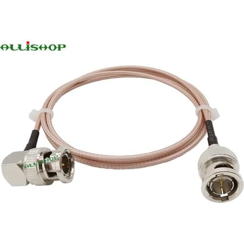 BNC Male to BNC Male Right Angle RG179 Coax cable Plug to Plug connector for Video Camera SDI Camcorder HD-SDI/3G-SDI/4K/8K