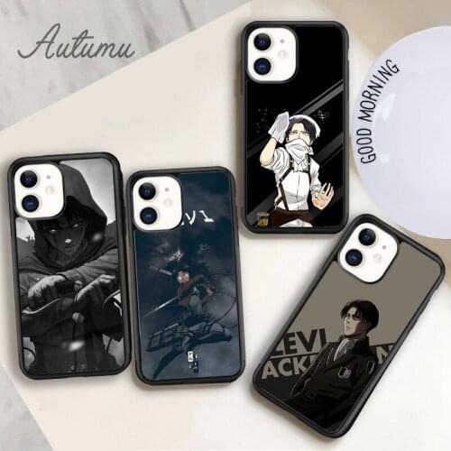 Shingeki no Kyojin Levi Eren Phone Case for iPhone 11 12 Pro Max mini X XR XS SE 2020 5 6S 7 8 Plus Galaxy S8 S9 S10 Cover shell