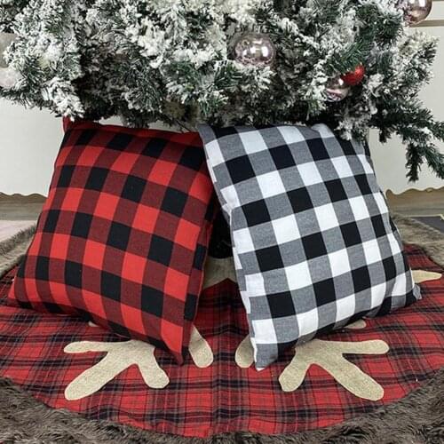Plaid Stripe Pattern Pillow Case Cushion Cover Home Sofa Christmas Tree Decor