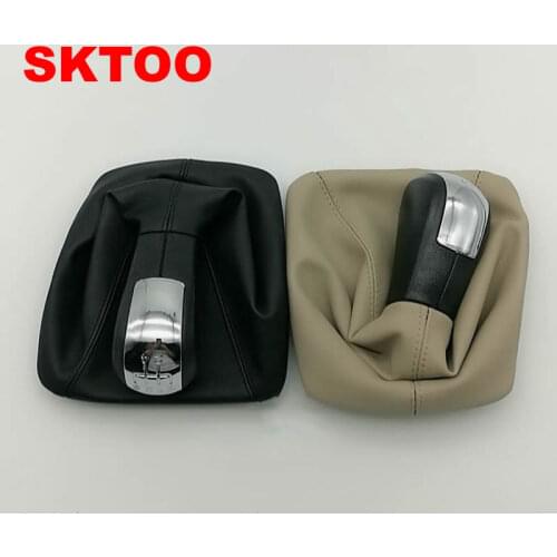 SKTOO 5 Speed Manual Gear Shift Knob Lever Gaiter Boot Cover Case For Skoda Octavia 2007-2014 Car Accessories