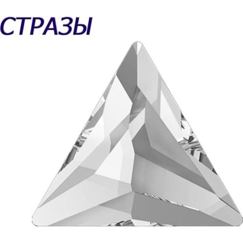 CTPA3bI 7mm 20PCS Triangle Flatback Crystal Clear AB No Hotfix Crystal For NOHF Strass Nail Art Decorations Rhinestone