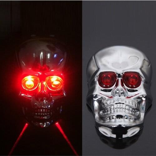 Skull Head Shaped Cycling Bike Bicycle 2 Laser Beam and 5 LED Rear Tail Light Lamp Safety Bicycle Rear Light SM022