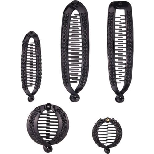 Hot Sale Hair Claws Clip Fish Shape Banana Barrettes Black With Stones Hairpins Hair Accessories For Women Hair Clip Clamp,ACC79