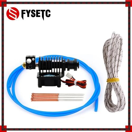 3D Printer Parts 3D V6 Hexagon Hotend Kit 0.4mm/1.75mm Straight Through Throat With ID 1.9mm OD 4mm Cloned Capricornus Tube