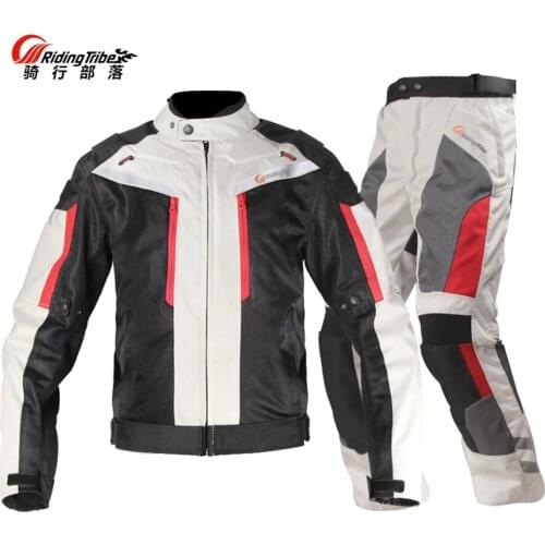 Free shipping 1set Summer Spring Mens Motorcycle Motor Motocross Racing Breathable Mesh Motorcycle Jacket&Pants With 9pcs Pads