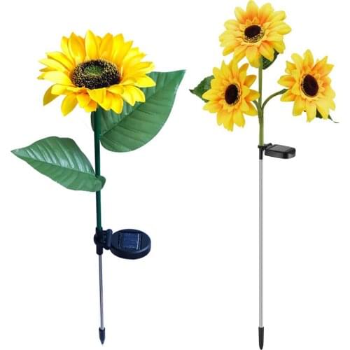Solar Sunflower Landscape Lamp Lawn Garden Decoration Ground Light for Street Path Holiday Solar Light Pathway Lamp Waterproof