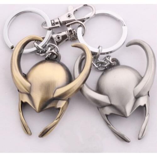 Marvel Legends Avengers The Thor Sell Like Hot Cakes Loki Mask Keychain Metal Key Chain Film Peripheral Wholesale Keyring