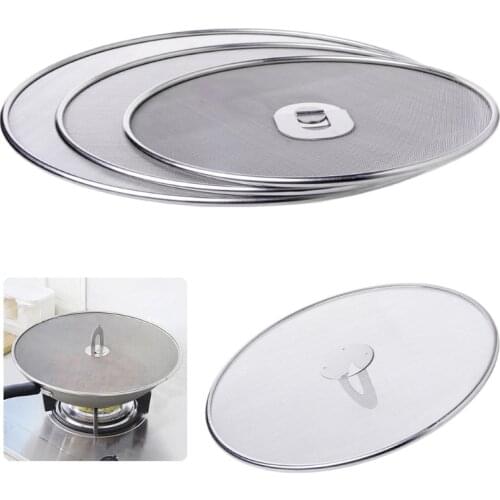 Stainless Steel Cover Lid Oil Proofing Frying Pan Splatter Screen Spill Proof