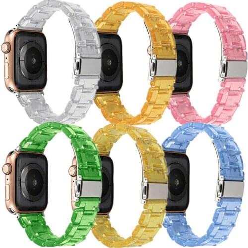 Fashion Clear Tortoise Shell Resin Band Strap Bracelet For Apple Watch Series 6 5 4 3 2 1 SE
