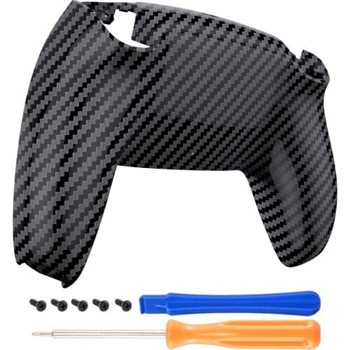 EXtremeRate Graphite Carbon Fiber Pattern Bottom Shell for PS5 Controller, Custom Back Housing for PS5 Controller