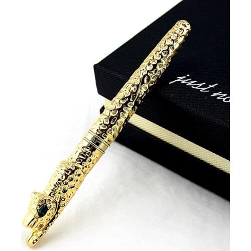 New Jinhao Cheetah Full Metal Golden Rollerball Pen Luxurious Exquisite Advanced Writing Gift Pen for Business Graduate Office