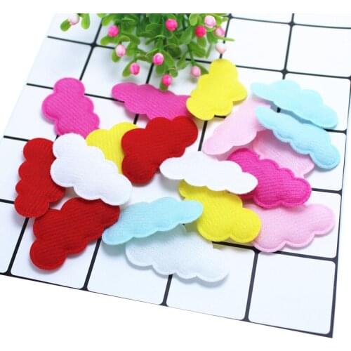 30Pcs 4.5*2.5cm Candy colors Clouds Patches Applique DIY Craft Scrapbooking Decor Baby Headdress Ornaments Accessories