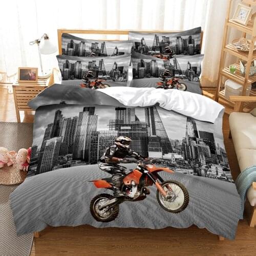 Motorcycle Rider Bedding Duvet Cover Set 3d Digital Printing Bed Linen Fashion Design Comforter Cover Bedding Sets Bed Set