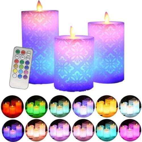 Remote Control LED Candle Lights with Timer Flameless RGB Candle Night Light Tea Lights for Home Wedding Christmas Decoration