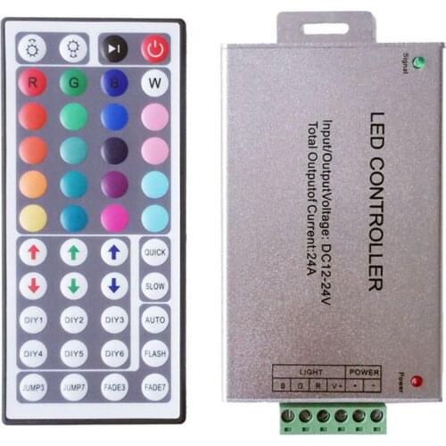 VIPMOON DC 12V-24V 24A 44 Keys IR Remote Controller Aluminum shell For RGB SMD 5050 3528 LED Strip
