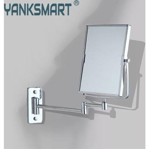 Extendable Folding Make Up Mirror Bathroom 1x 3x magnify Sided Wall Mounted