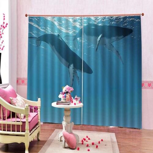 Blue water ocean curtains Luxury Blackout 3D Window Curtains For Living Room Bedroom Customized size