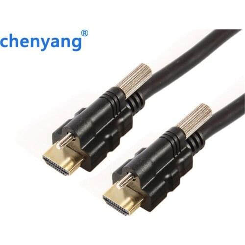 HDMI-compatible 1080P Male to Male Audio Video Cable with Lock Screws Panel Mount For Monitor Projector BD Player Laptop PC 1m