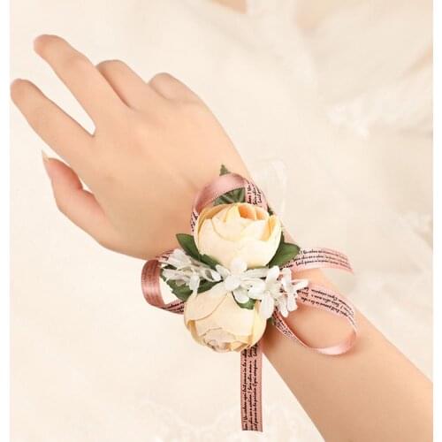 Bridal Wrist Flower Silk And Satin Wedding Wrist Corsage Suitable For Wedding Supplies Wedding Decoration Flowers