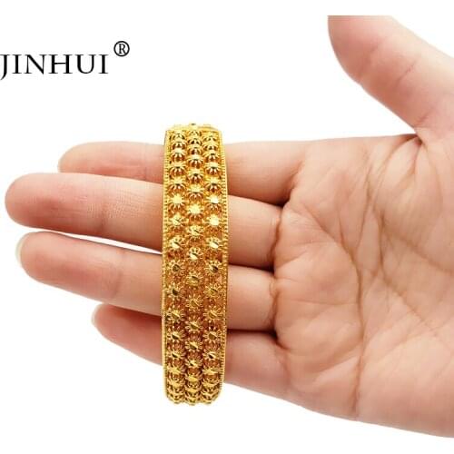 Bracelet New Fashion Gold Bangles for Women Bride Bracelets indian/Ethiopian/france/African/Dubai Jewelry wedding gifts Can Open