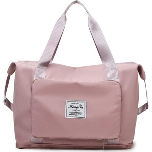 Large capacity folding travel bag Foldable Large Capacity Women Gym Bags Shoulder Bag Women Training Travel Handle Handbag Yoga