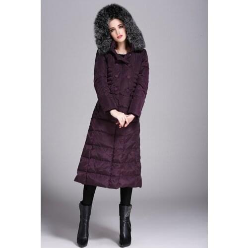 2020 Ladies Winter Warm Coat X-Long Women Down Jacket Fox Fur Collar Parkas Thicken Female Clothes Plus Size 5XL