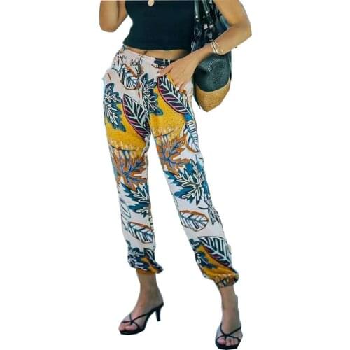 Womens Summer Cool Sport Pants Casual Loose Breathable Quick Dry Pants Printed Soft Cotton Yoga Pants