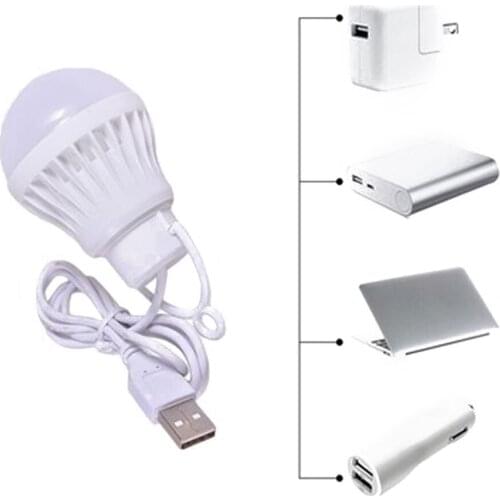 1 Pcs USB Rechargeable LED Bulb Light Portable Lanterns Hanging Lamp for Hiking Camping Outdoor Emergency Lighting Mobile Power