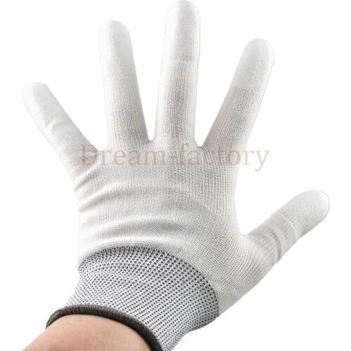 100 pairs DHL Antistatic Gloves Anti Static Electronic Working Gloves PU Coated Palm Coated Finger PC Antiskid for Protection