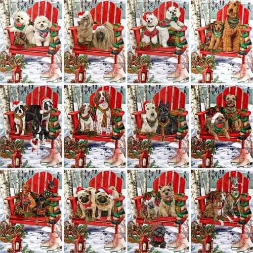 5d Diy Diamond Painting Cute Dog Full Diamond Embroidery Suit Animal Mosaic Cross Stitch Full Size Wall Decoration Gift Painting