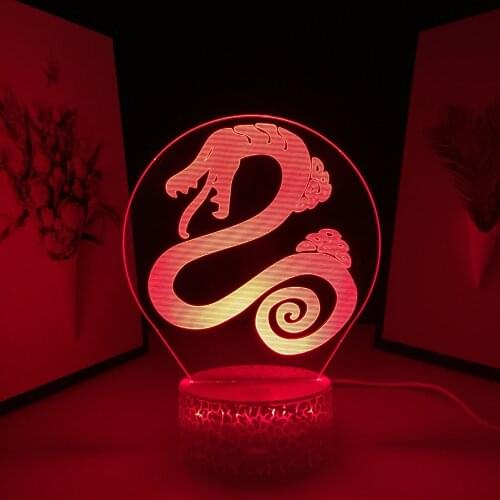 The Seven Deadly Sins Anime Lamp Diane Serpents Sin of Envy 3D LED Night Light for Kids Bedroom Decor Light Manga Table Lamp