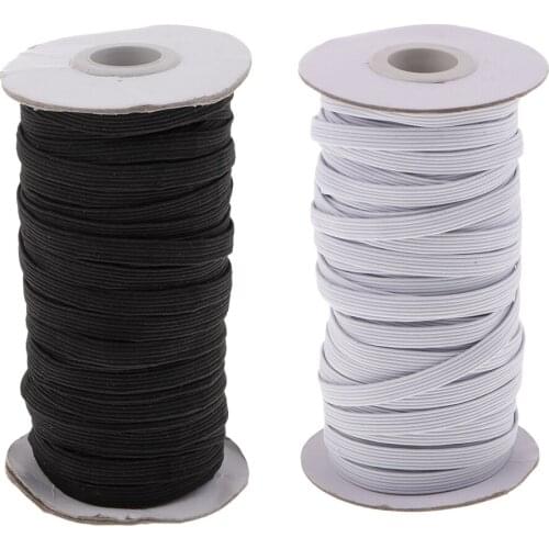 White Black Elastic 6mm Elastic Cord Beading Thread Stretch String Craft Cord for Jewelry Making Bracelet Beading