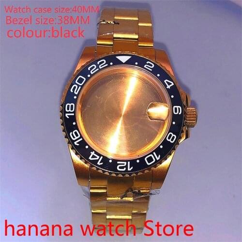 Bliger Suitable for Mingzhu automatic winding 40mm sapphire glass sealed back gold box series, with rotating black