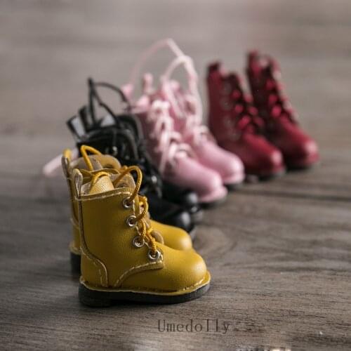 1 Pair New Arrival PU Leather Fashion Mini Martin Boots for Blyth, Holala Doll Shoes Accessories